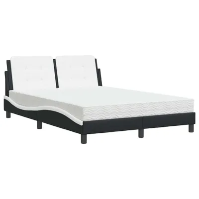 Immagine prodotto di Letto con Materasso Zadar Nero e Bianco 140x200 cm in Pelle finta
