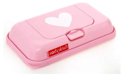 Produktbild von Funky Box für Feuchttücher zur Aufbewahrung unterwegs - rosa mit Herz