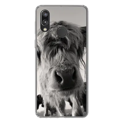 Produktbild von MuchoWow® Handyhülle Schutzhülle Hülle für Huawei P20 Lite (2020) Schottischer Highlander - Schwarz - Weiß - Tiere Silikon Softcase Handy Hülle - Kartenhalter