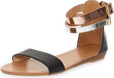 Produktbild von Damen Sandalen mit Glanz Riemen; Schwarz/37