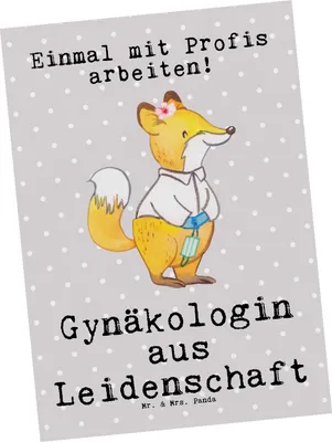 Produktbild von Mr. & Mrs. Panda Grußkarte Gynäkologin Leidenschaft - Grau Pastell - Geschenk, Lustig, Witzig, Ansichtskarten, bildkarte, Geburtshilfe, Ansichtskarte, Postkarte, Beruf