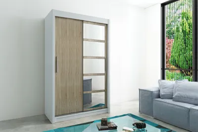 Obrázek produktu pro MINIO Šatní skříň 150 cm ROMA 1 bílá / dub sonoma