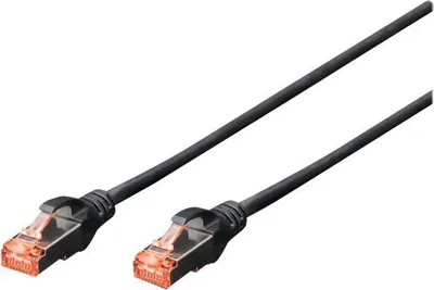 Zdjęcie produktu dla Digitus Kabel krosowy CAT 6 S/FTP, 10 sztuk, 0,5 m, Cat6, S/FTP (S-STP), RJ-45, RJ-45, Czarny