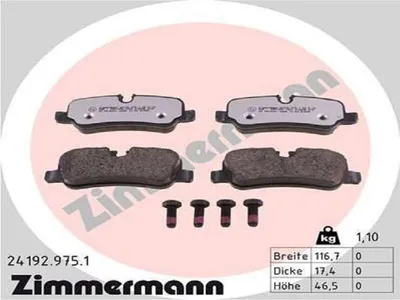 Produktbild von ZIMMERMANN Bremsbeläge Satz Hinten Bremsklötze für LAND ROVER Range Rover Sport (L320) 24192.975.1