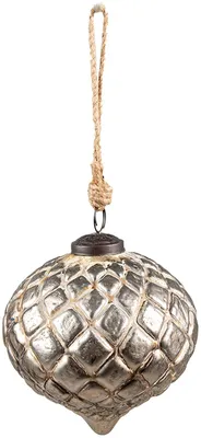 Productafbeelding van Clayre & Eef Kerstornament, glas, 12x12x12 cm, beige