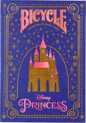 The image shows the front of a Bicycle Disney Princess themed playing card deck box.
