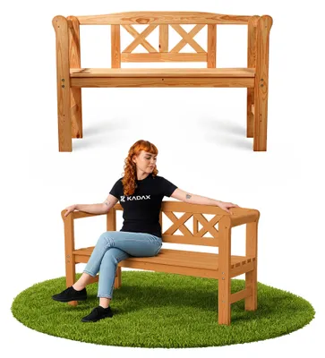 Produktbild von KADAX Gartenbank, 120x47x81,5cm Banktruhe aus einer Holzfaserplatte (119cm/Braun/X)