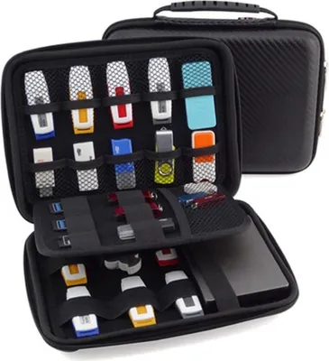 Produktbild von USB-Stick und SD-Karten Organizer Tasche Case Schwarz-01