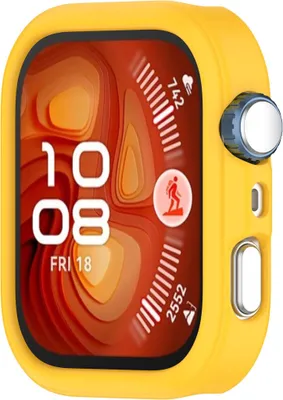 Image de Silicone cas de protection pour Huawei Watch Fit 4 Pro demi-couverture de protection jaune