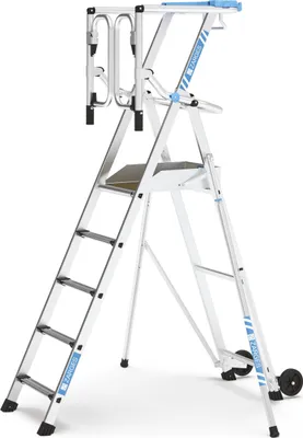 Produktbild von Zarges fahrbar gebördelte Teleskop Plattformleiter ZAP SAFEMASTER MAX S 4 Stufen