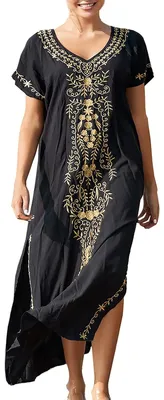 Produktbild von SolidKeus – Loungewear-Kaftan, Nachthemd, Maxikleid, Strandkleid, mehrfarbig