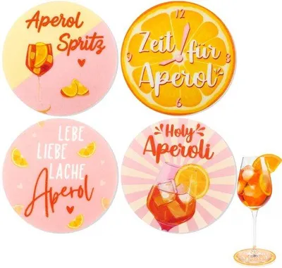 Produktbild von Vilt Aperol Untersteller mit Sprüchen Sommer Dekoration Orange