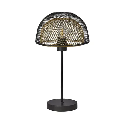 Obrázek produktu pro Stolní lampa kovová kulatá Ø 26 cm 47 cm vysoká v černé zlaté barvě E27 Moderní