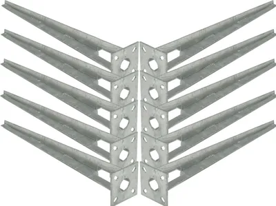 Produktbild von EXCOLO, Einschlaghülse, für Maschendrahtzaun Pfosten Durchmesser 34mm, Länge 50cm, Kopfplatte 100x100mm, Eintauchtiefe 10cm, 10 Stück, Feuerverzinkt, Montage ohne Betonieren