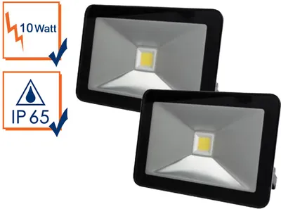 Produktbild von 2er Set 10W LED Strahler Baustrahler IP65, Scheinwerfer Arbeitsleuchte Flutlicht