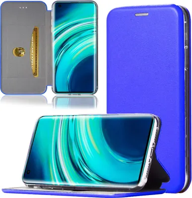 Produktbild von Handy Schutz Hülle für Xiaomi Mi 10 / Mi 10 Pro Handytasche mit Magnetdeckel Kartenfach und Standfunktion Klapphülle Blau