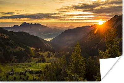 Produktbild von MuchoWow® Poster Alpen - Berg - Sonne 30x20 cm - Plakate - Print
