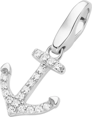 Produktbild von Charm Giorgio Martello Milano Anker mit Zirkonia, Silber 925 Weiss Onesize