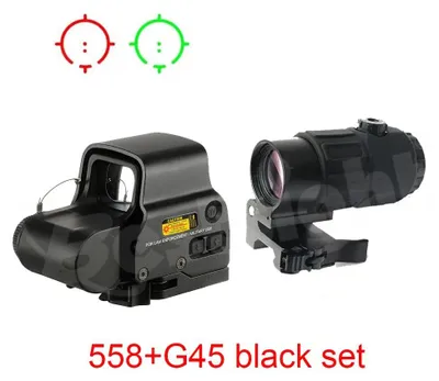 Produktbild von Red Dot Visier 558G45 - Holografisches Visier mit Vergrößerer - Bis 6x - Flip To Side - QD Schnellverschluss - 20 mm Picatinny Schiene - Schwarz