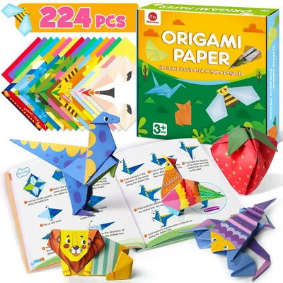 Origami-Papierset 224 Blatt, 14x14 cm, 72 Muster, inkl. Anleitung