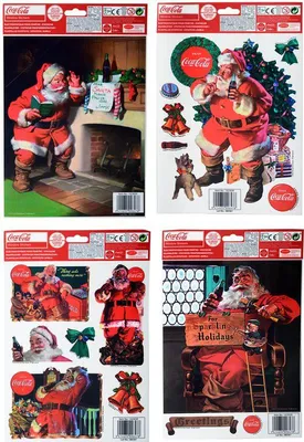 Produktbild von Coca Cola-Fenstersticker Weihnachts-Dekoration bunt 30x20cm - Einheitsgröße