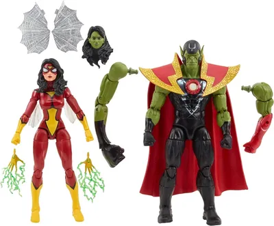 Imagen del producto de Set Figuras Skrull Queen + Super Skrull Avengers Marvel Legends Articuladas 15 cms