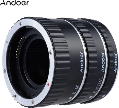 Obrázok produktu pre Farebný kovový TTL autofokusový makro predlžovací krúžok pre Canon EOS EF, EF-S, 60D, 7D, 5D II, 550D, strieborný