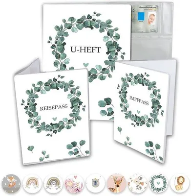 Produktbild von Famanu U-Booklet-Hülsen-Set für Kinder - 3-teiliges Set mit Hülle für Untersuchungsheft, Reisepass und Impfpass - nachhaltiges Material - ordentlich