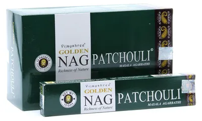 Productafbeelding van Vijayshree wierokstokjes "Golden Nag Patchouli", 15 gram.