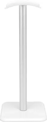 Image de Support pour casque d'écoute Coin arrondi antidérapant Base TPU Barre métallique robuste Support pour casque d'écoute pour la maison, les jeux et le bureau Blanc