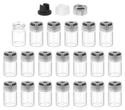 20er-Pack 5 ml Glas-Monsterfläschchen mit Stopfen, transparent