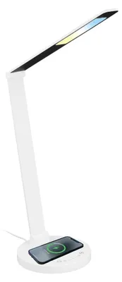 Image de Briloner Cuma LED Lampe de bureau, Chargeur inductif, Variable, tactile, fonction mémoire, blanc, Ø18 x 44 cm