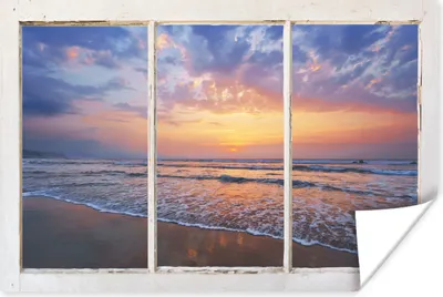 Produktbild von MuchoWow® Poster Aussicht - Meer - Strand 90x60 cm - Schlafzimmer