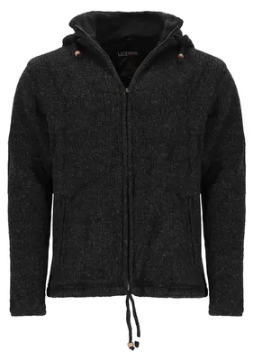 Produktbild von Lizzard Sports Herren Wolljacke mit abnehmbarer Kapuze - Sweatjacke Kapuzenjacke aus Wolle in Anthrazit Größe XXL