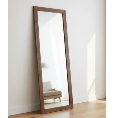 Immagine prodotto di MO.WA Specchio da parete con cornice in legno, rustico 57x147, marrone, specchio rustico rettangolare per camera da letto, bagno, specchio per corridoio, specchio per guardaroba