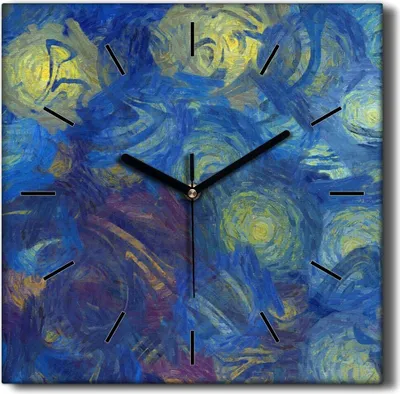 Produktbild von Coloray Hodiny Unikátní 30x30 cm  Tiché hodiny Pro obývací pokoj a kuchyň Nástěnné hodiny Plátno Černé ručičky hodin - Malované kruhy