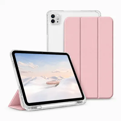 Produktbild von Hülle für iPad Pro 13 Zoll M5 2025 & M4 2024 – Klapphülle mit transparenter Rückseite, Stifthalter, Standfunktion & Stoßschutz