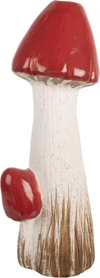 Produktbild von Clayre & Eef Dekorationsfigur Pilz 16x14x41 cm Weiß Rot Terrakotta
