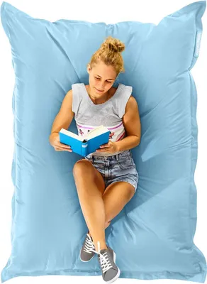Produktbild von Green Bean® Sitzsack "Square" XXL 140x180cm mit 380 Liter EPS Perlen - Riesensitzsack für Kinder & Erwachsene - Pastell Hellblau