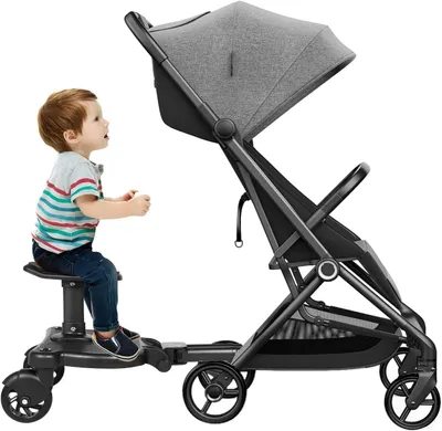 Produktbild von Mitfahrsitz für Kinderwagen – Komfortables Reisen – Abnehmbarer Sitz – Bis zu 25 kg – Schwarz