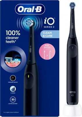 Zdjęcie produktu dla Elektryczna szczoteczka do zębów Oral-B | iO2 | Akumulator | Dla dorosłych | Liczba główek szczoteczki w zestawie 1 | Liczba trybów szczotkowania zębów 3 | Night Black
