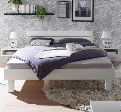 Produktbild von HASENA Trento Bett Prato 20 Kopfteil Ello weiß deckend 100x200
