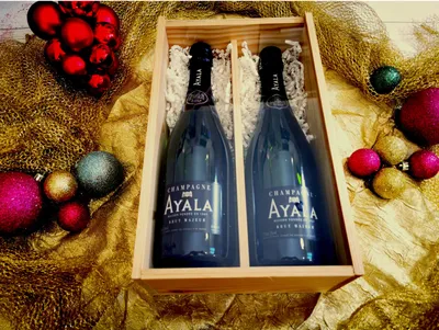 Produktbild von Geschenkbox Champagner Ayala / 2 Brut Majeur / Transparentes Glas