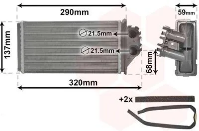 Image de Echangeur de chaleur, chauffage de l'habitacle VAN WEZEL 40006228