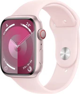 Produktbild von Apple Watch Series 9 GPS+ Cellular 45 mm Aluminiumgehäuse Sport Band Light-Pink