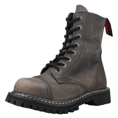 Produktbild von ANGRY ITCH-8-Loch Vintage Grau Gothic Punk Army Leder Stiefel Stahlkappe, EU 43
