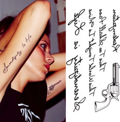 Produktbild von Temporäre Tattoos Pistole Schrift Körperkunst