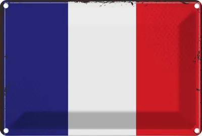 Produktbild von vianmo Blechschild 12x18 cm Frankreichs France Flagge Fahne Wappen