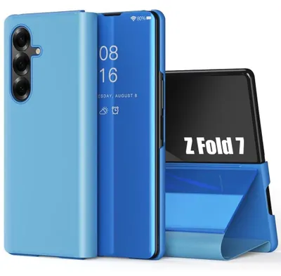 Image de Coque pour Samsung Galaxy Z Fold 7, Protection Rabat Smart Case Anti-Rayures - Bleu