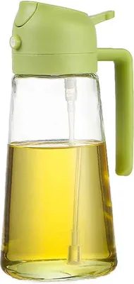 Produktbild von 2-in-1 Ölsprühflasche, nachfüllbar, aus Glas, zum Grillen und Kochen von Olivenöl, Sprühspender
